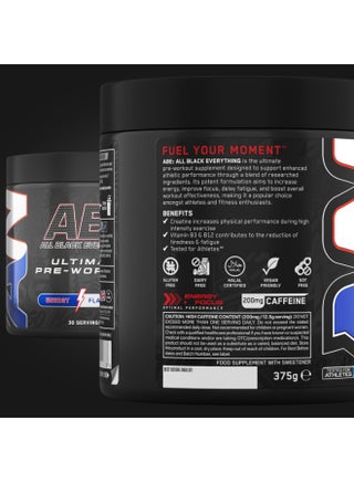 ABE Advanced Pre Workout Powder Energy Flavor 375 G | 30 Servings | 3g Creatine & 3g Citrulline Per Serving | Vitamin B3 | Pre Exercise Formula | Easy Mixing - view 3