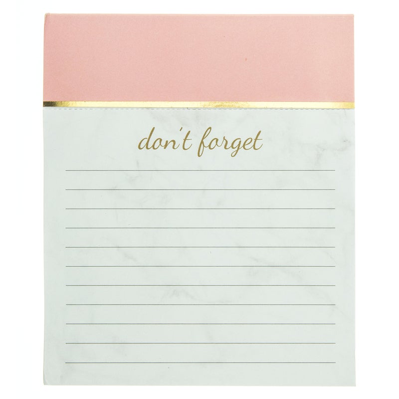 Graphique Blush Pink Jotter Notepad, Pad of Paper w/ 250 Tearable Ruled Pages, Elegant and Fun, Embellished with Gold Foil, Great for Kitchen Counters, Nightstands, Desks, and More, 4.5" x 5.5" x 1" - Image 1