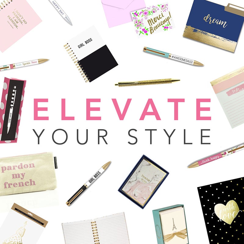 Graphique Blush Pink Jotter Notepad, Pad of Paper w/ 250 Tearable Ruled Pages, Elegant and Fun, Embellished with Gold Foil, Great for Kitchen Counters, Nightstands, Desks, and More, 4.5" x 5.5" x 1" - Image 2