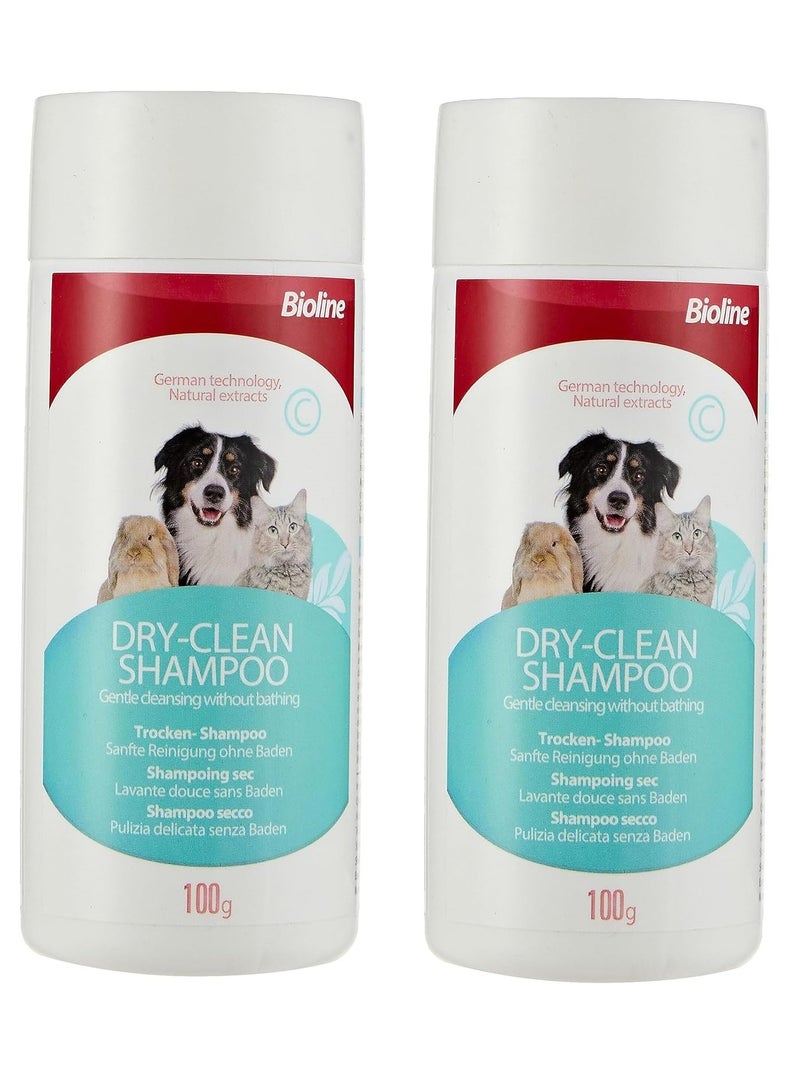 Bioline شامبو جاف للحيوانات الأليفة 100 جرام 2 قطعة