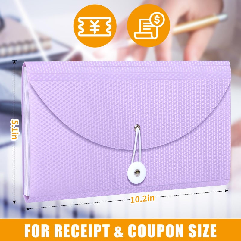 Nicecho Receipt Coupon Organizer, 13 Pockets Small Accordion File Organizer with Labels for Receipt Cards, Bill Business, Coupons Storage, 10.2X 5.1 Inches - Image 2