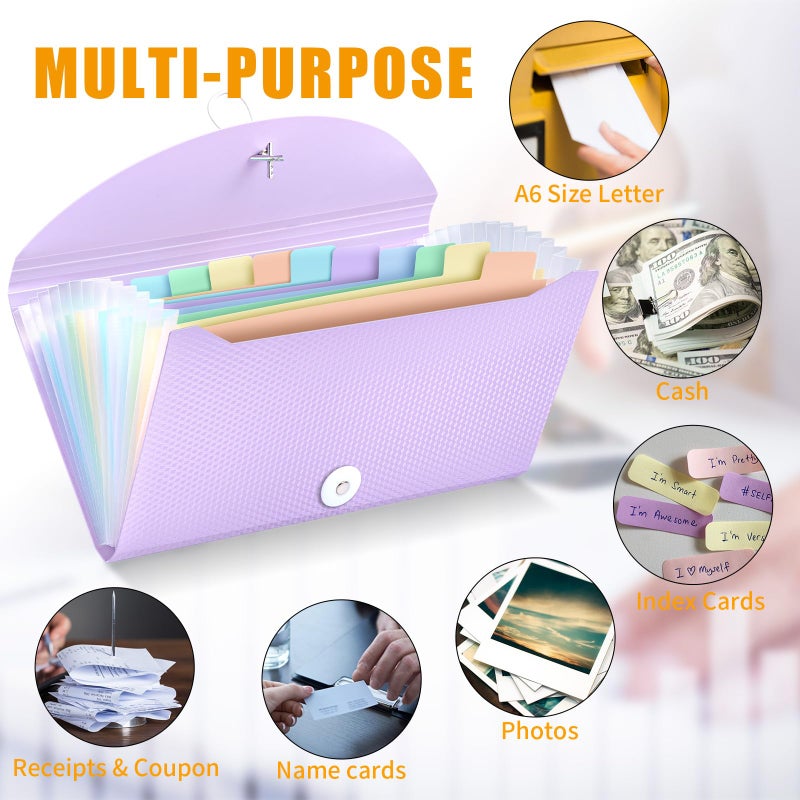 Nicecho Receipt Coupon Organizer, 13 Pockets Small Accordion File Organizer with Labels for Receipt Cards, Bill Business, Coupons Storage, 10.2X 5.1 Inches - Image 4