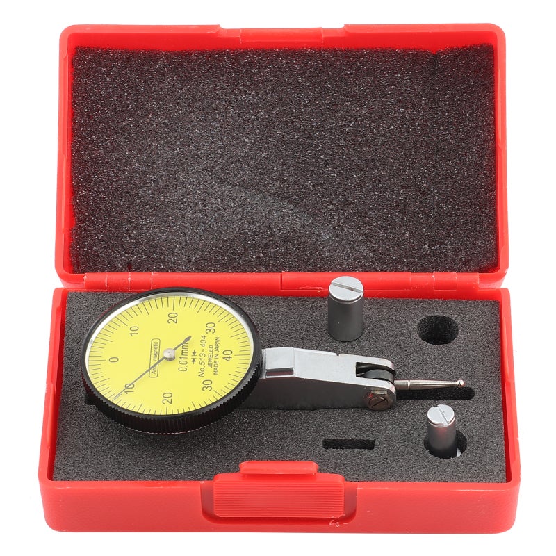 OZO Dial Indicator: 38mm Diameter, 1mm Range, 0.01mm Graduations - Durable High Sensitivity, Automatic Return - for Mechanical Swing, Workpiece Measurement, Plane Correction - Image 1