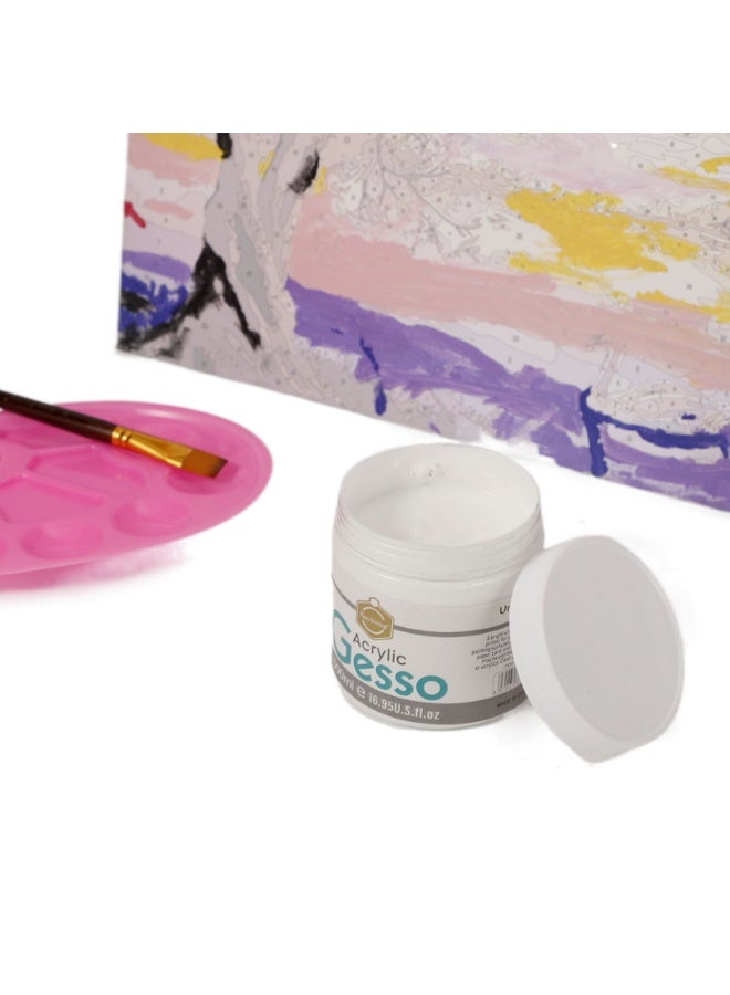 Keep Smiling Acrylic Gesso 500ml – Non-Toxic Primer for Painting, Ideal for Artists & Beginners - Image 5