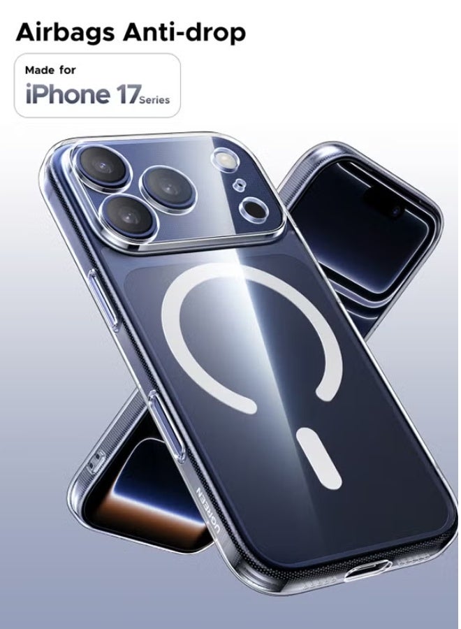 كارنييل جراب iPhone 17 Pro Max مع مغناطيس قوي MagSafe، وزر مصراع مُحسّن، وحماية من السقوط بدرجة عسكرية، وغطاء واقٍ شفاف مقاوم للصدمات ومضاد للاصفرار، جراب شفاف مقاوم للتآكل - Image 1