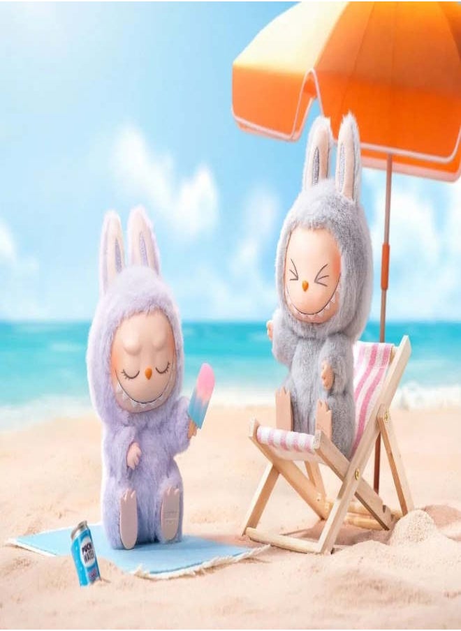 JOLLITY LLC New Labubu The Monsters Have A Seat Plush Doll Series Toy Keychain Grey  - Image 2