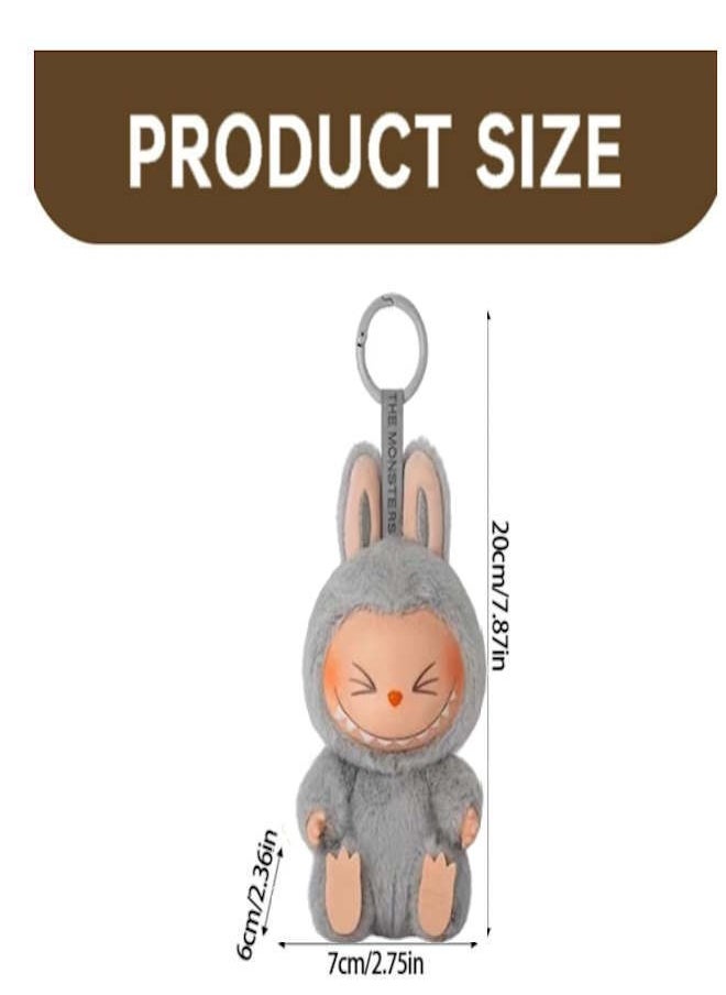 JOLLITY LLC New Labubu The Monsters Have A Seat Plush Doll Series Toy Keychain Grey  - Image 4