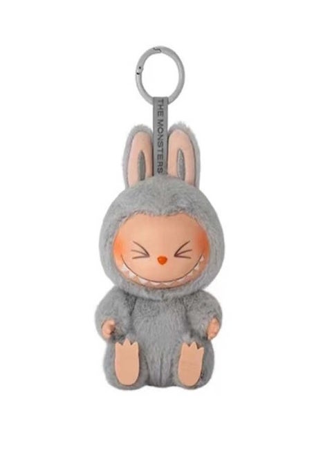 New Labubu The Monsters Have A Seat Plush Doll Series Toy Keychain Grey