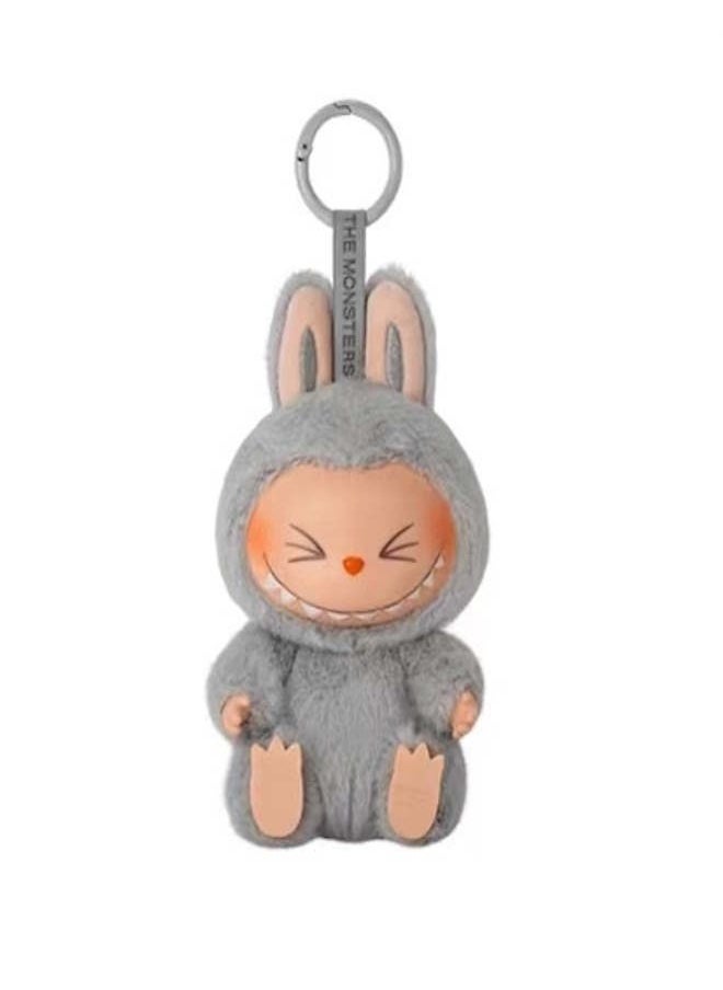 JOLLITY LLC New Labubu The Monsters Have A Seat Plush Doll Series Toy Keychain Grey  - Image 1
