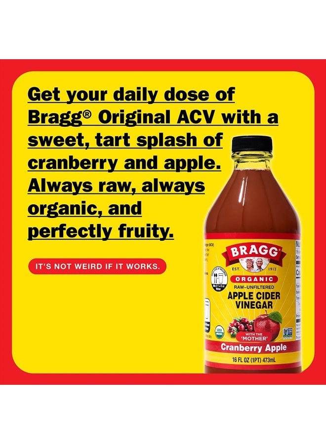 Bragg Organic Apple Cider Vinegar Cranberry Apple Blend with the Mother - 16 fl oz - Raw and Unfiltered - Image 2