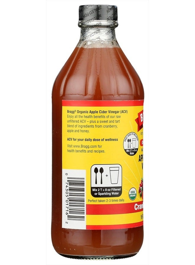 Bragg Organic Apple Cider Vinegar Cranberry Apple Blend with the Mother - 16 fl oz - Raw and Unfiltered - Image 4