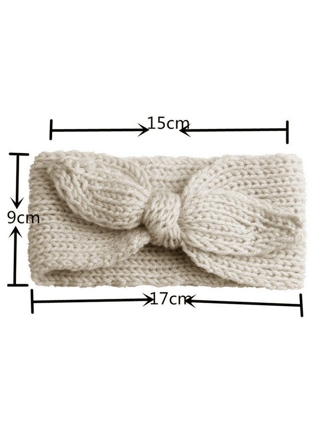 IZUS IZUS Turban Headband Baby Girl - Warm Rabbit Knot Hair Band, Knit Head Wrap for Newborn, Toddler and Children (One Size (Fit for 2 months to 7 Years), Camel + Beige) - Image 3