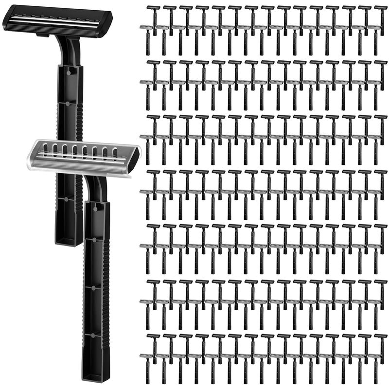 Jutom Jutom 800 Pcs Twin Blade Disposable Razors Bulk for Men Women Homeless Stainless Steel Shaving Razor with Clear Safety Cap for Hotel Travel Camping Charity Apartment 