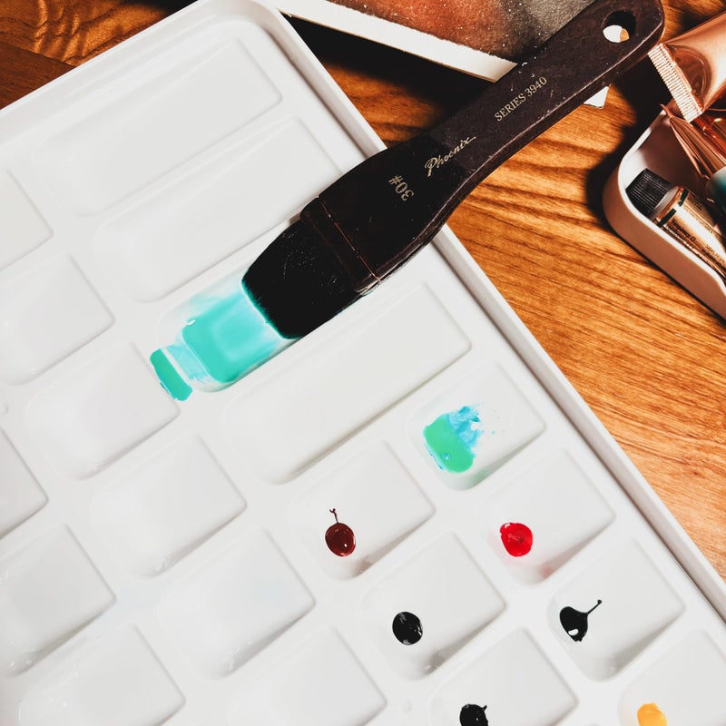 PHOENIX Watercolor Palette Box - 36 Well Large Empty Paint Palette with Lid and 3 Mixing Areas Palettes for Water Color, Gouache, Acrylic & Water Based Paints 12x10 Inch - Image 5