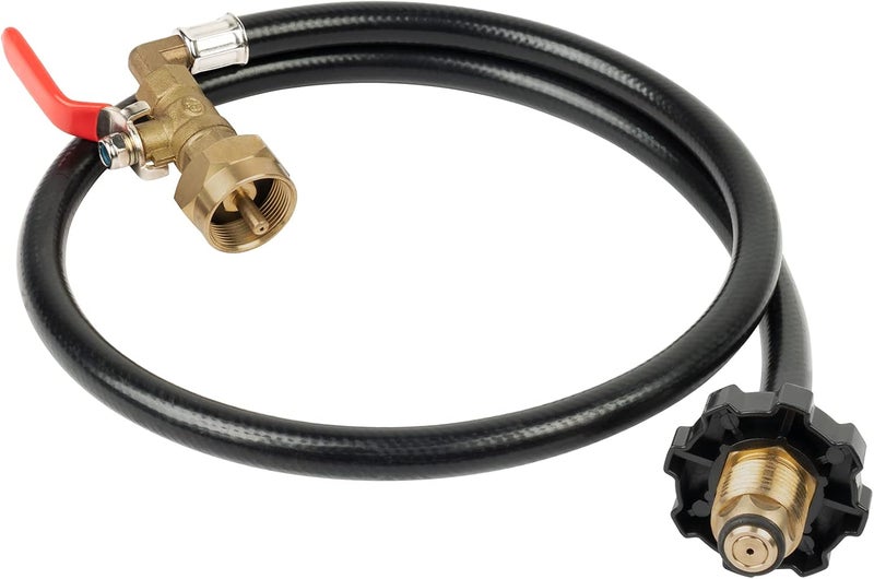 GASPRO 1 lb Propane Tank Refill Adapter Kit, Universal 3 ft Hose with Safety Shutoff Valve, Easily Fill 1 lb Bottles from 20 lb Tank - Image 1