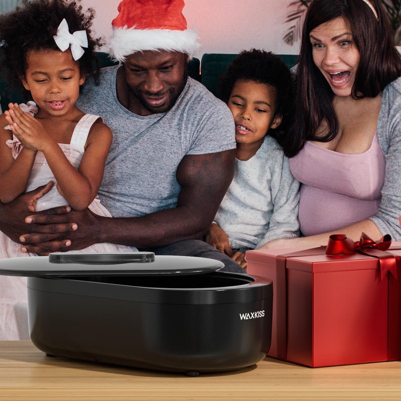 waxkiss آلة شمع البارافين الصغيرة لليدين - آلة شمع البارافين بحجم صغير 2000 مل مع 3 عبوات من مجموعة شمع البارافين شاشة عرض رقمية لحمام البارافين - Image 2