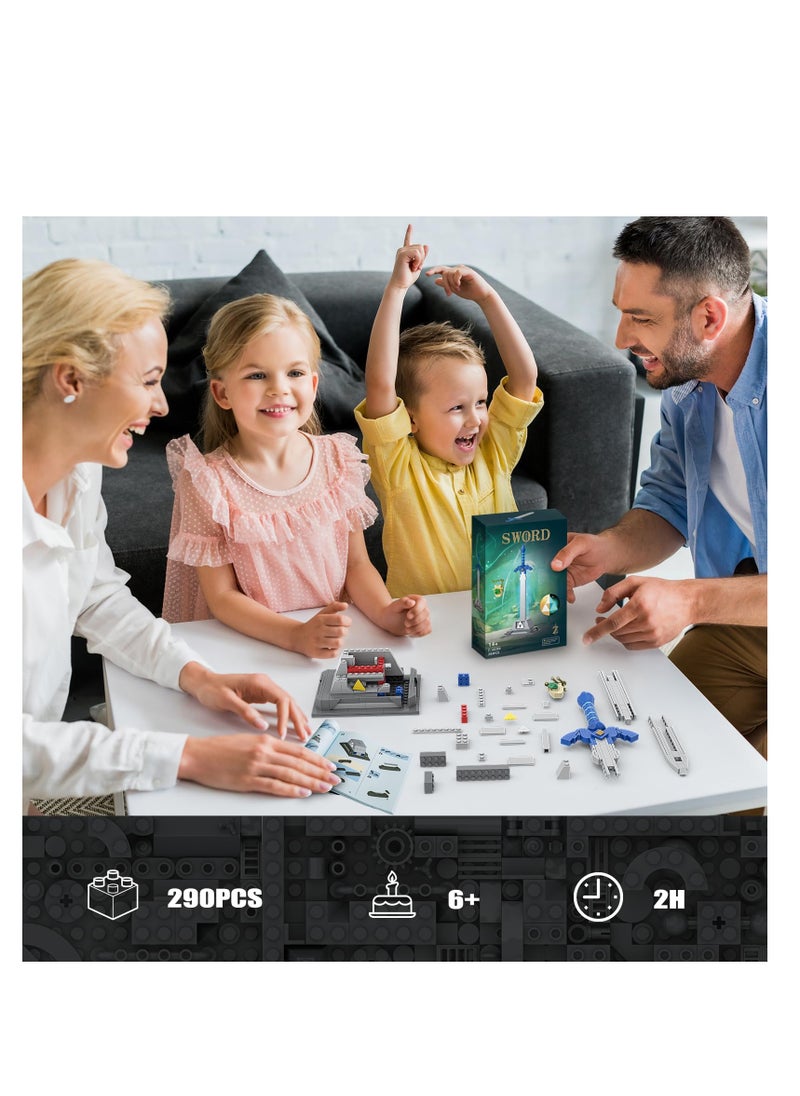 Master Sword Building Blocks Model Kit, with 3 Luminous Tri-Force and Creative Building Set, Unique Decorations and Building Toys for Child Adult Christmas Festival Valentine's Day Gift(290PCS)  - Image 4