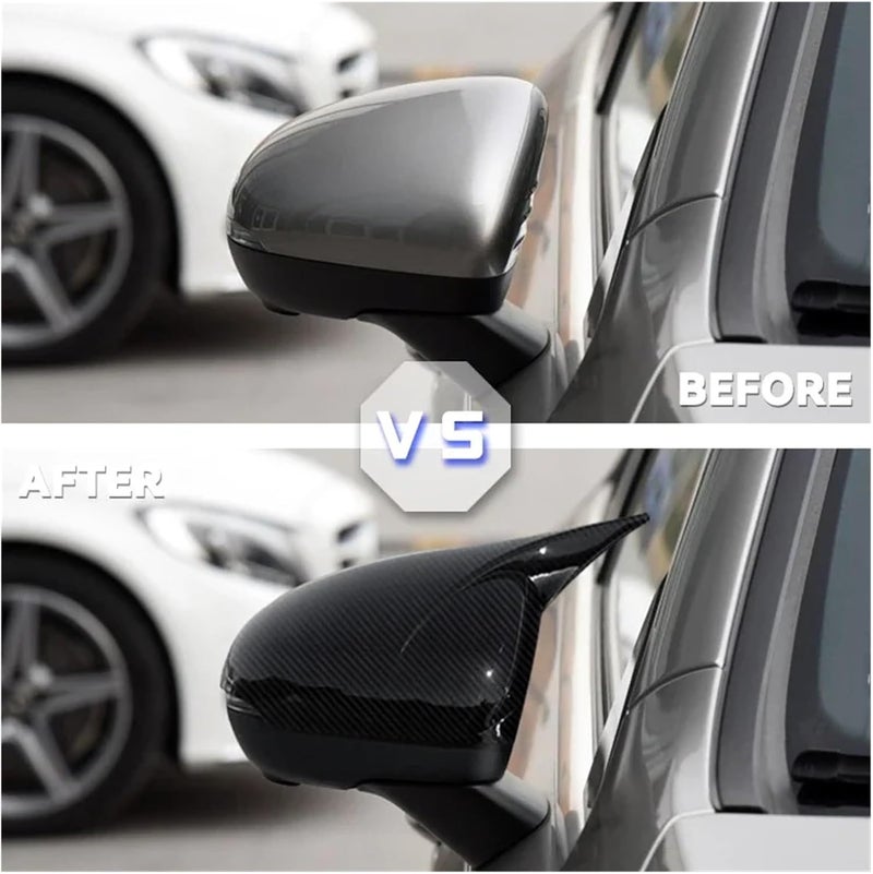 Black Side Mirror Cover Caps Compatible With Mercedes Benz W177 A CLA Class C118 V177 2019 2020 CLA200 CLA250 CLA35 CLA45S Sedan Saloon A180(Black) - Image 3