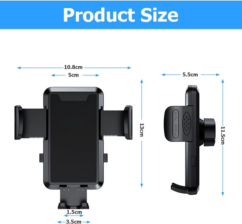 JNNJ Adjustable 360 Degree Rotatable Car Mobile Phone Holder - Universal for All Smartphones (Black) - Image 2