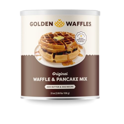 Golden Malted Golden Waffles - Waffle and Pancake Mix, Flour, Original, 33-Ounce Can - Image 5