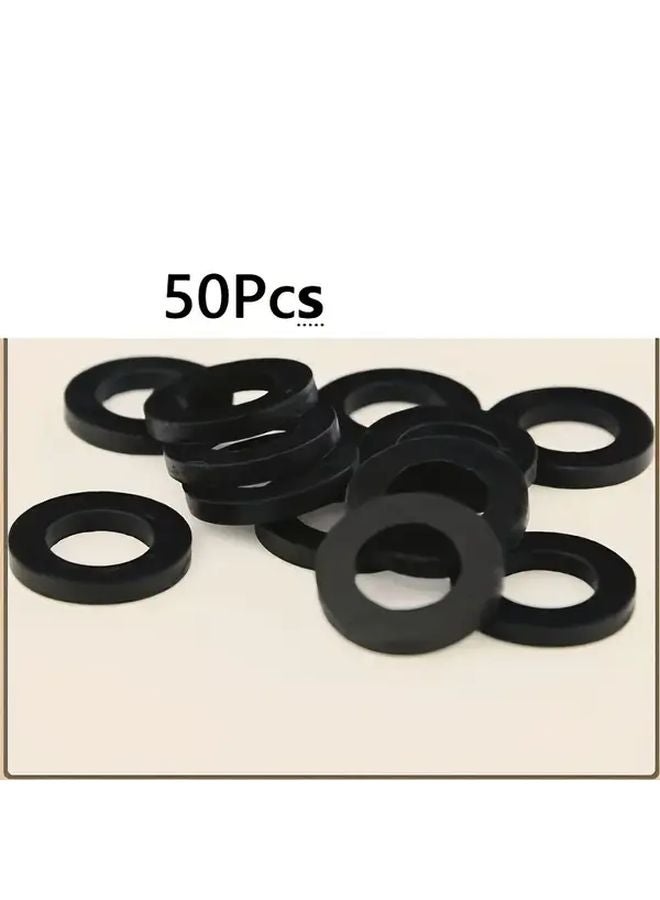 50 قطعة من حلقات غسالة المطاط الأسود، حشيات الخرطوم الدش المانعة للتسرب، متينة ومرنة للسباكة - Image 1