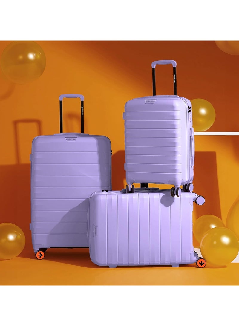 nasher miles Nasher Miles Vienna Hard-Sided Polypropylene Luggage Set of 3 Purple Trolley Bags (55, 65 & 75 )  - Image 2