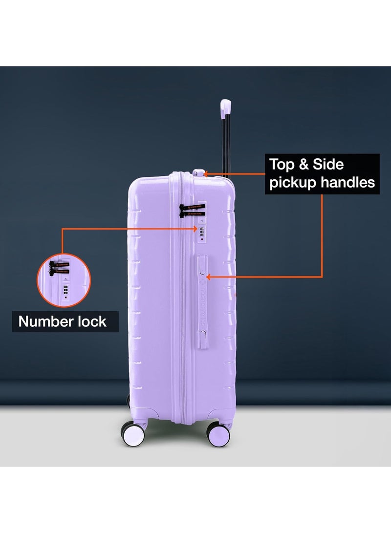 nasher miles Nasher Miles Vienna Hard-Sided Polypropylene Luggage Set of 3 Purple Trolley Bags (55, 65 & 75 )  - Image 5