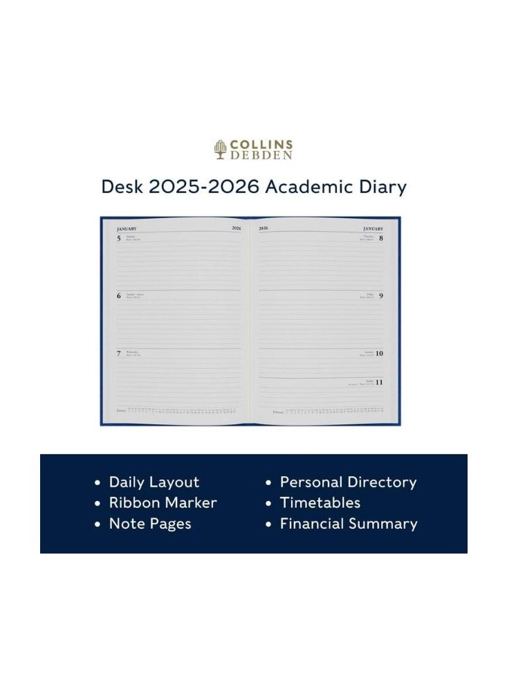 Collins Collins A4 Desk 13 Month Mid/Academic Year Planner, July 2025-July 2026-Day-to-Page Appointments Diary, A4 Hard Cover, Black  - Image 3