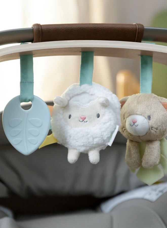 ingenuity Soothing Essentials Wood Carrier Toy Bar, Montesorri-Inspired, 3 Removable Toys, 0 - 12 Months - Image 5