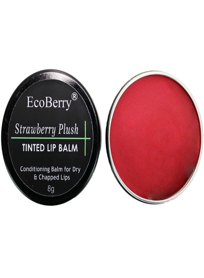 EcoBerry Strawberry Tinted Lip Balm for Natural Pink Lips (8g) | Moisturizer for Dry Chapped Lips | Shea Butter, Vitamin E & Strawberry Extract | Handmade | Natural SPF | Vegan | Chemical Free - Image 1