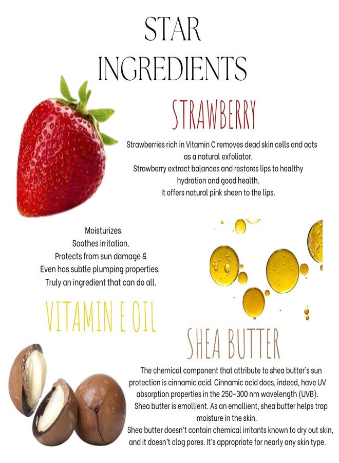 EcoBerry Strawberry Tinted Lip Balm for Natural Pink Lips (8g) | Moisturizer for Dry Chapped Lips | Shea Butter, Vitamin E & Strawberry Extract | Handmade | Natural SPF | Vegan | Chemical Free - Image 3
