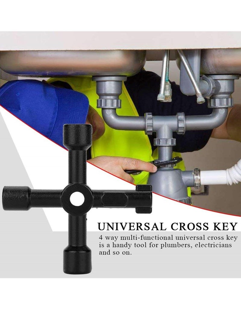 Peachjoy مفتاح صندوق المتر 2 عبوة، مفتاح متعدد الوظائف 4 في 1، مفاتيح خزانة الكهرباء، مفتاح متعدد الوظائف 4 طرق لفتح خزانة الكهرباء - Image 2