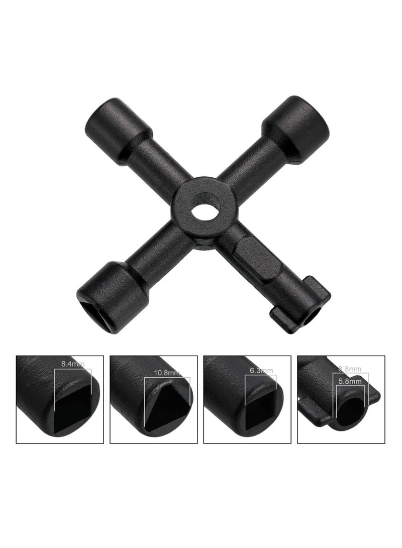 Peachjoy مفتاح صندوق المتر 2 عبوة، مفتاح متعدد الوظائف 4 في 1، مفاتيح خزانة الكهرباء، مفتاح متعدد الوظائف 4 طرق لفتح خزانة الكهرباء - Image 3