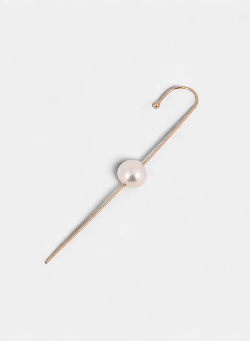 Sohi  Women The Snowball-Pin Cuff Earring | California  Colour | One-Size | Artificial Pearl Alloy Material | Push Back Closure | Earrings For Casual & Evening Wear for Women | Best Price UAE