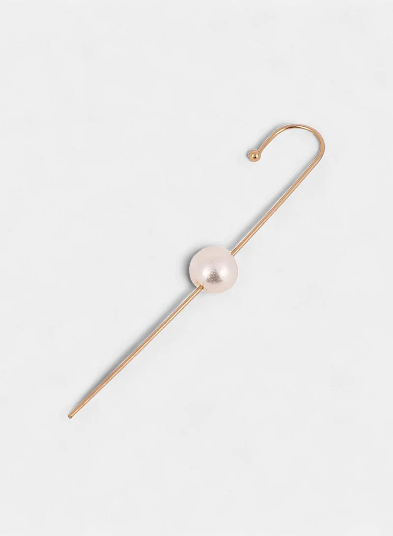Sohi  Women The Snowball-Pin Cuff Earring | California  Colour | One-Size | Artificial Pearl Alloy Material | Push Back Closure | Earrings For Casual & Evening Wear for Women | Best Price UAE