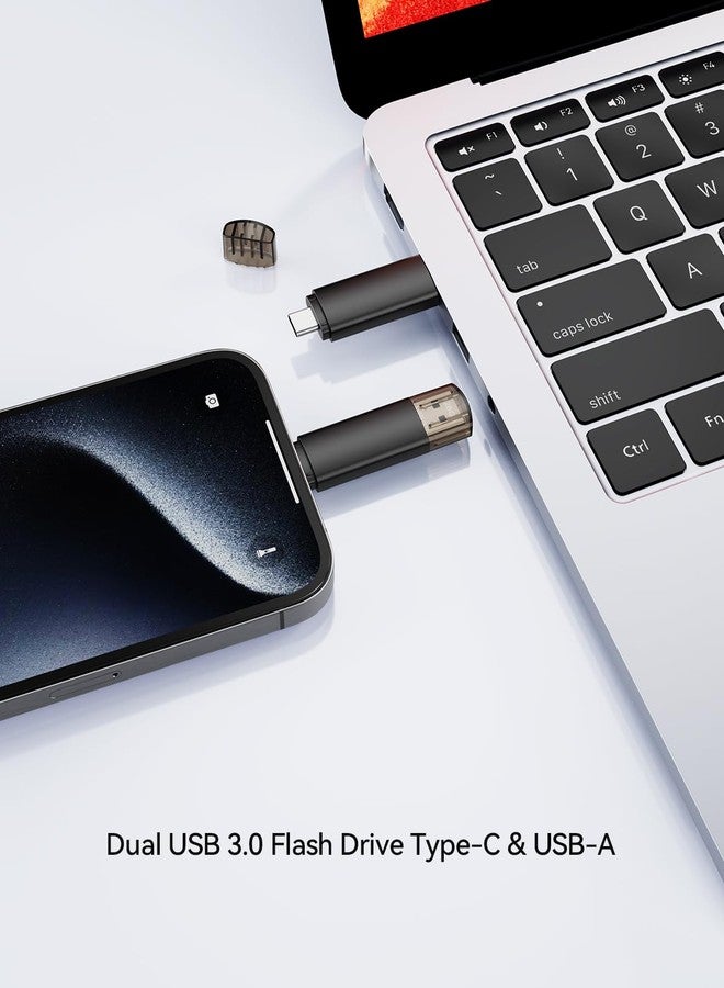 JOIOT 64GB USB C Flash Drive Dual USB 3.0 Flash Drive Type C + USB A Portable Type-C Flash Drive with Keychain Hole 2-in-1 USB-C Thumb Drive for Smartphone Tablet Computer Mac iPhone 15 (2Packs) - Image 2