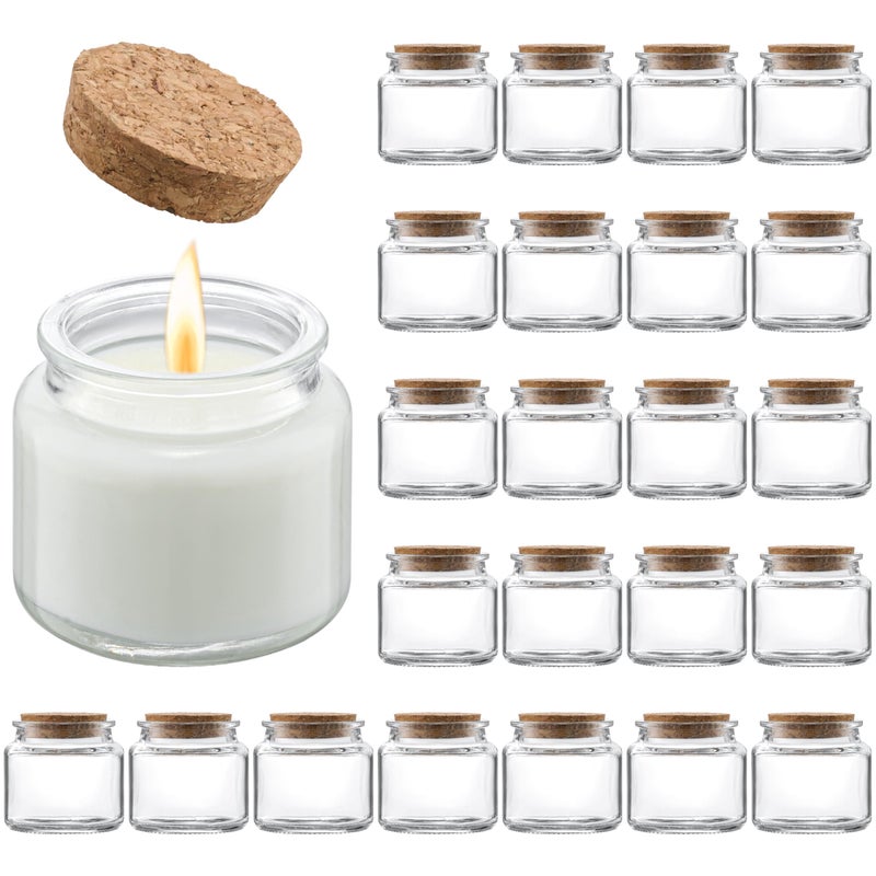Danmu 3oz Candle JarsSmall Glass Jars with Lids for Making CandlesCandle Making KitWeddingBaby ShowerParty Favors Decoration 24 Pack