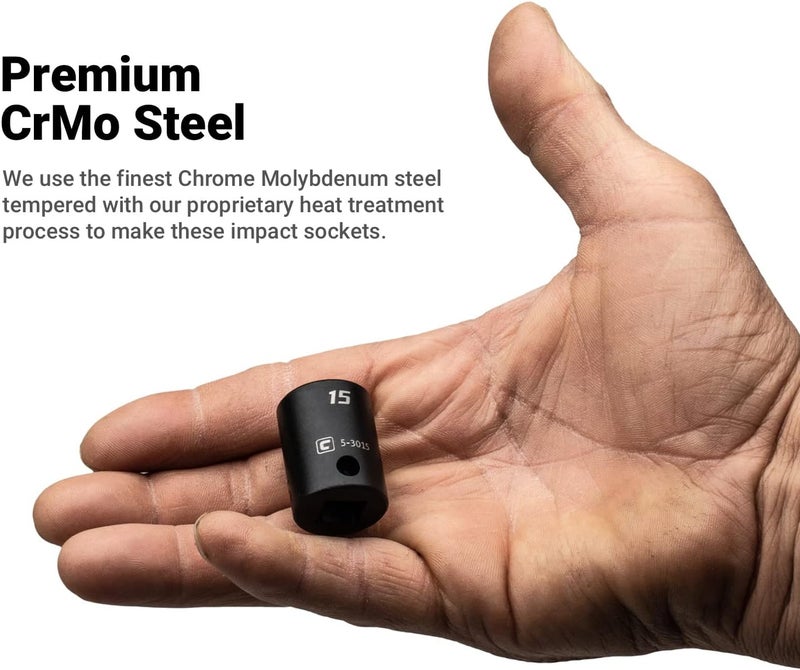 Capri Tools مفتاح تأثير ضحل، 3/8 بوصة، 6 نقاط، مقياس (22 مم) - Image 2