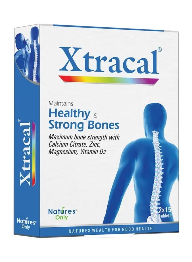 Natures only Xtracal Maxium bone strength with Calcium Citrate, Zinc, Magnesium, Vitamin D3 Tablets 30's - Image 1