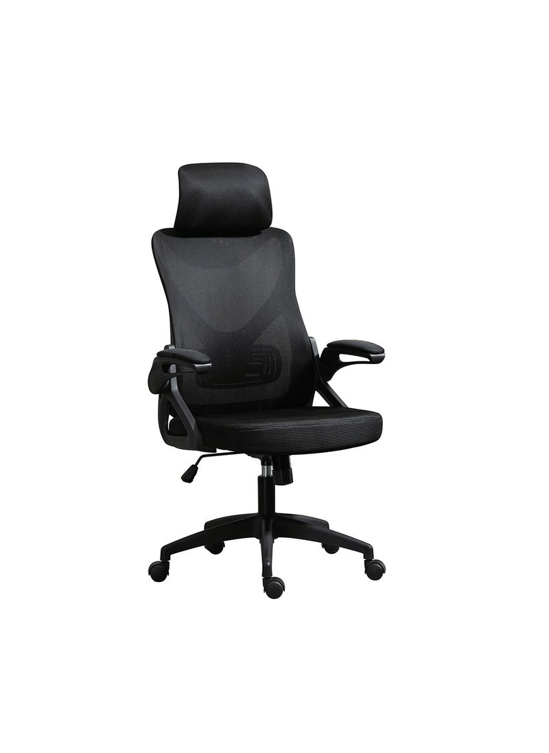DANUBE HOME - Retorica Office Chair High Back Ergonomic Gaming Chair Modern Home Desk Computer Chair 360° Swivel Office Chairs Adjustable Lumbar Support L 63 x W 63 x H 120 cm Black - Image 1