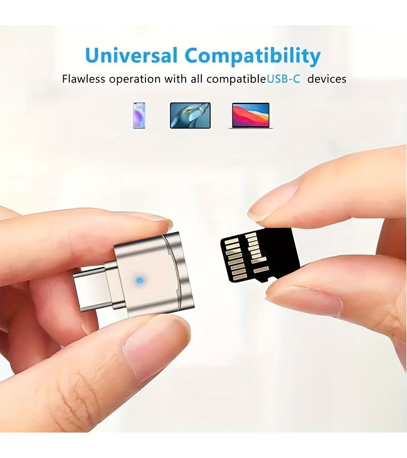 قارئ بطاقات USB C، محول TF وMicro SD، قطعة واحدة لأجهزة Macbook وGalaxy وiPhone 15 و16 - Image 3