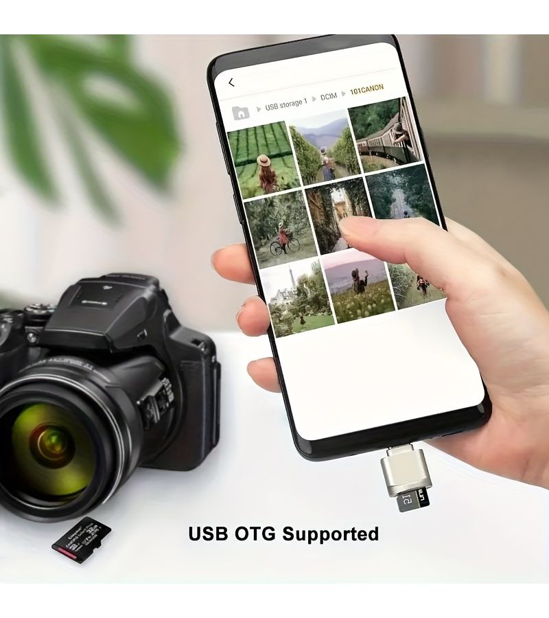 قارئ بطاقات USB C، محول TF وMicro SD، قطعة واحدة لأجهزة Macbook وGalaxy وiPhone 15 و16 - Image 5