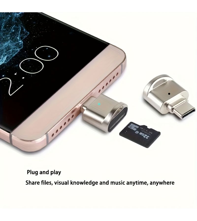 قارئ بطاقات USB C، محول TF وMicro SD، قطعة واحدة لأجهزة Macbook وGalaxy وiPhone 15 و16 - Image 1