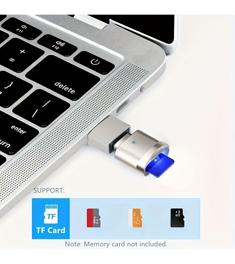 قارئ بطاقات USB C، محول TF وMicro SD، قطعة واحدة لأجهزة Macbook وGalaxy وiPhone 15 و16 - Image 4