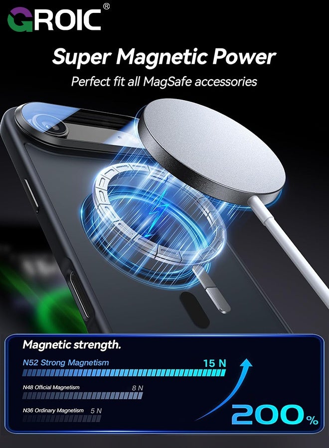 GROIC iPhone 17 Air Case with Camera Cover Stand,Translucent Magnetic iPhone 17 Air Pro Phone Cover,Drop Protection  iPhone 17 Air Pro Phone Shell, iPhone 17 Air Pro Phone Case 6.5 Inch - Image 4