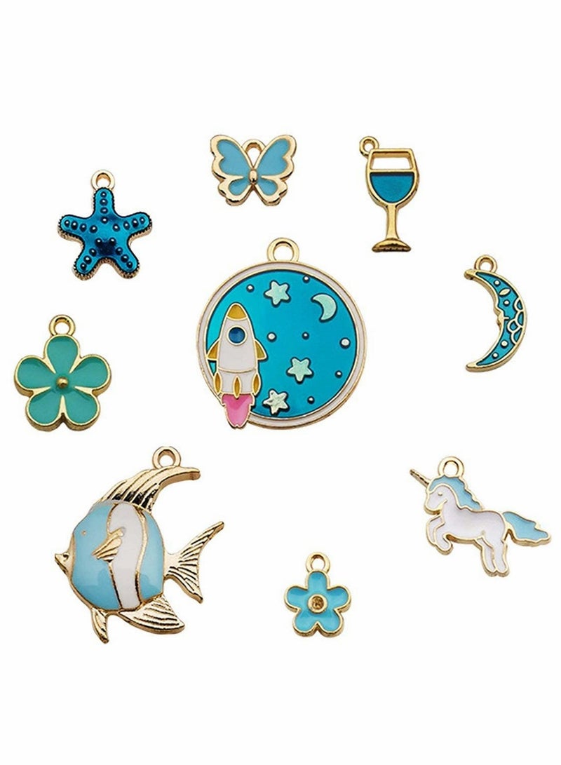 SYOSI Mixed Charms Pendants, 31Pcs Charms for Jewellery Making, Charm Pendants Set, Gold enamel charm DIY Enamel Charms for Charms Making Necklaces Bracelets Earrings Keyrings Jewelry Making  - Image 4