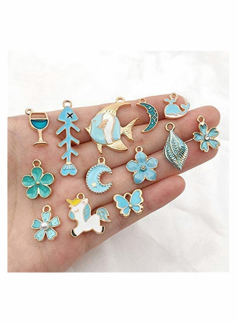 SYOSI Mixed Charms Pendants, 31Pcs Charms for Jewellery Making, Charm Pendants Set, Gold enamel charm DIY Enamel Charms for Charms Making Necklaces Bracelets Earrings Keyrings Jewelry Making  - Image 2