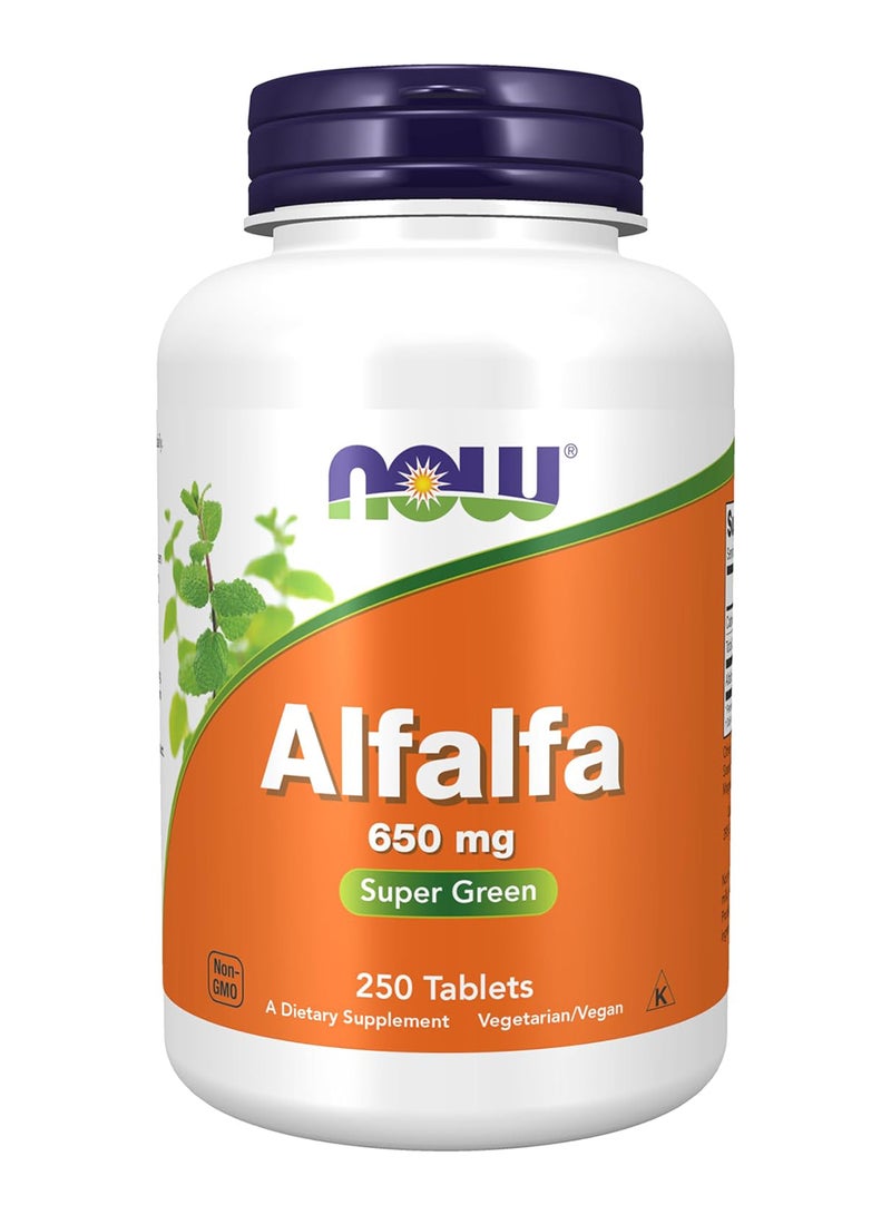now Foods Alfalfa (650 Mg, 250 Tablets) - Image 1