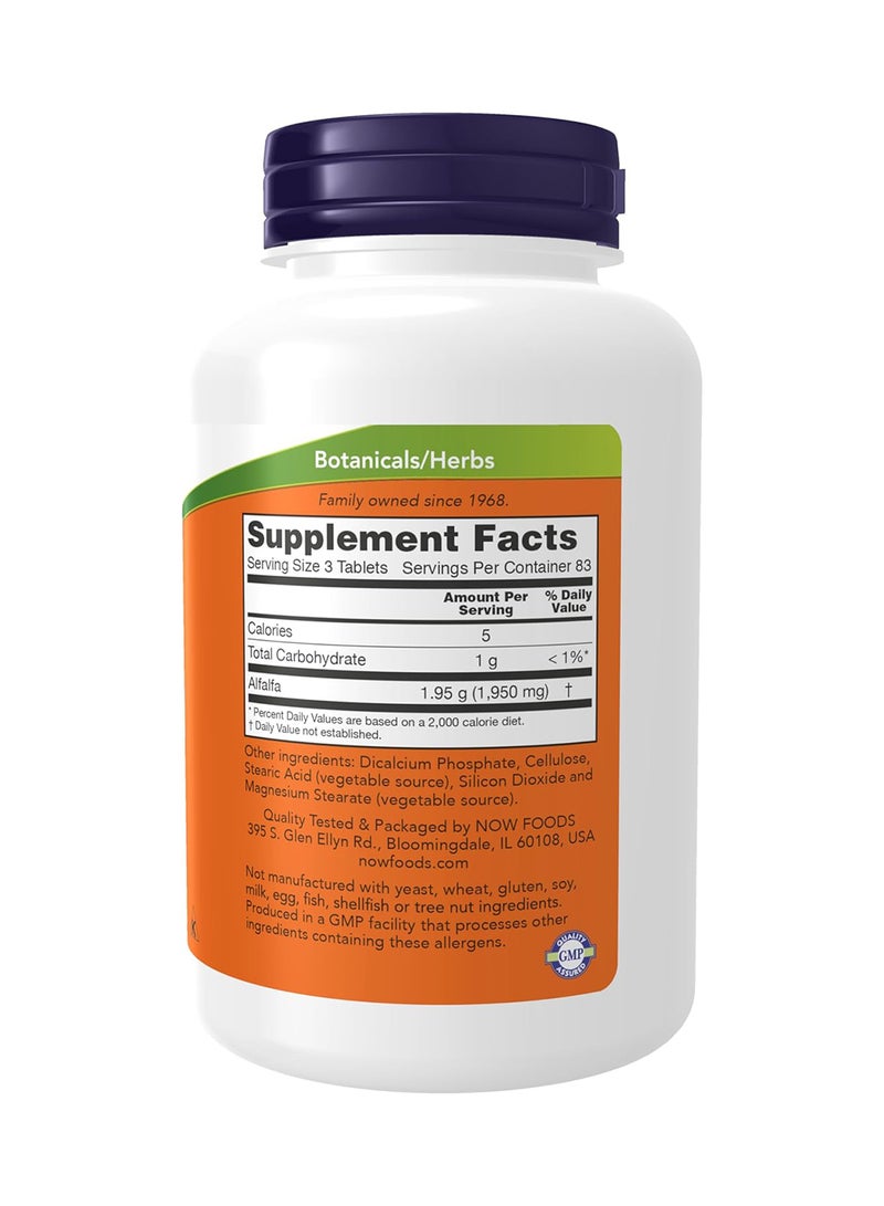 now Foods Alfalfa (650 Mg, 250 Tablets) - Image 2