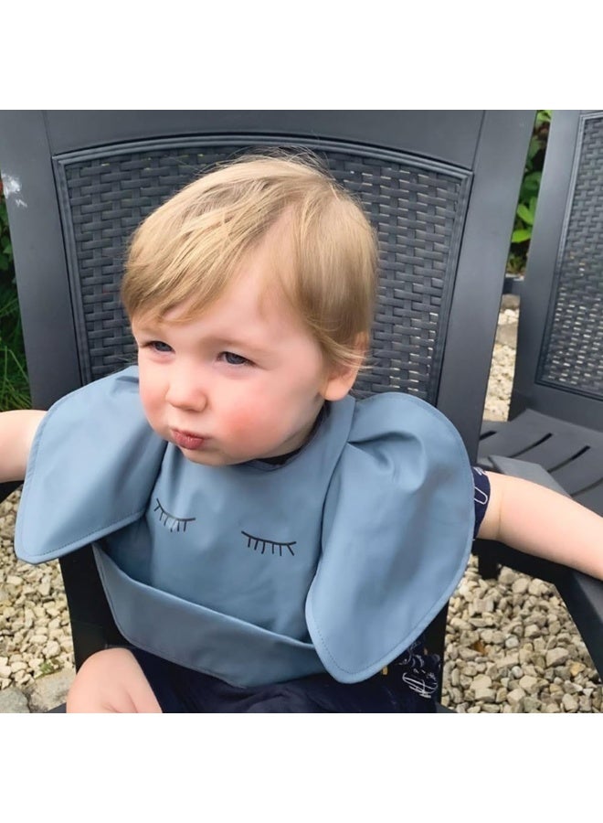 ECVV Mess Proof Infant Feeding Waterproof Cute Wings Baby Eating Bib With Food Catcher For Toddlers Grey, One Size - Image 1